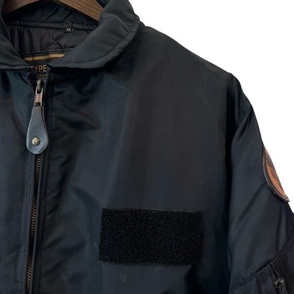 VTG Tomcat USA Military Flight Bomber Black Patches Jacket Punk Gorpcore Sz M - Picture 9 of 16